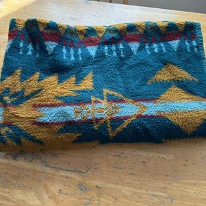 Vintage Biederlack Blanket Throw Aztec Navajo Southwestern Reversible 68X52 - Bild 1 von 4
