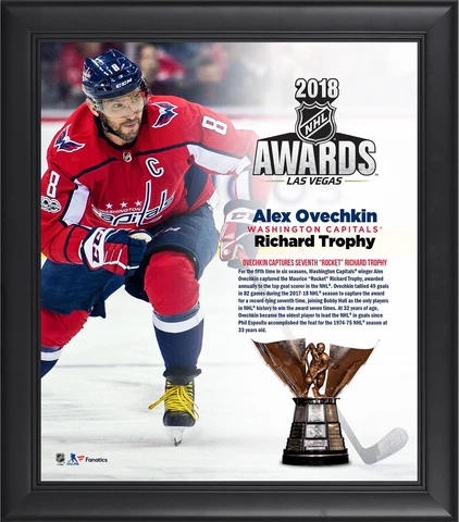 Alex Ovechkin Capitals Framed 15x17 2018 Richard Trophy Winner Collage Cover