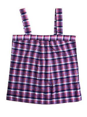 Theory Tressia 无袖背心粉色海军蓝格子侧拉链 S 码 — 第 1/4 张图片