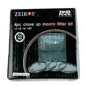 Zeikos 4pc Close Up Macro Filter Kit 55mm +1 +2 +4 +10 For Digital & Film Photog - Picture 1 of 5