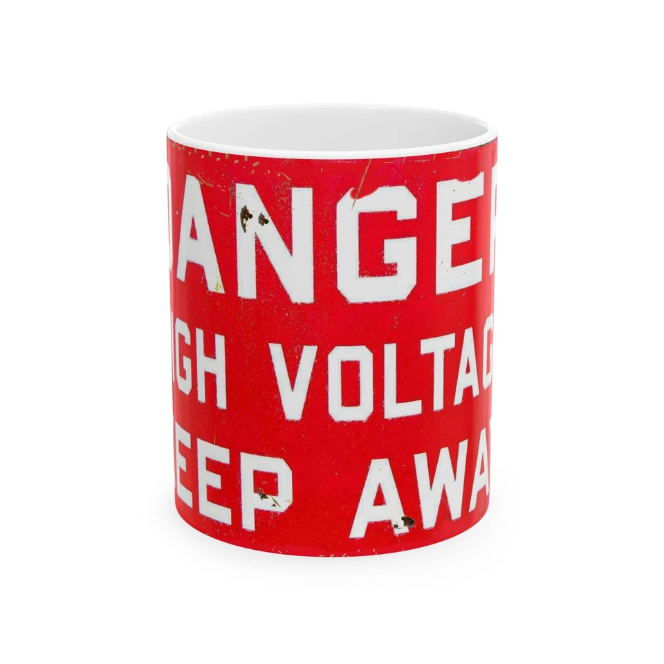 Danger High Voltage Keep Away 复古旧锡标志咖啡马克杯 — 第 1/1 张图片