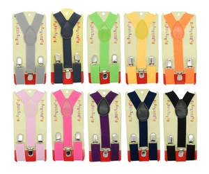 Babies, Boys, and Girls Clip-on Y-Back Children Elastic Suspenders 10 Colors - Picture 1 of 11