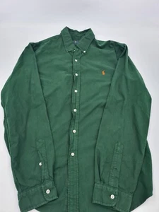 Polo Ralph Lauren Shirt Mens XL Forest Green Classic Fit Button Down Pony - Picture 1 of 4