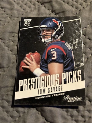 2014 Prestige Prestigious Picks #PP22 RC Tom Savage Houston Texans - Image 1 of 2