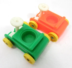 Fisher-Price Little People Vintage Spielplatz grün orange Go Carts - Bild 1 von 4