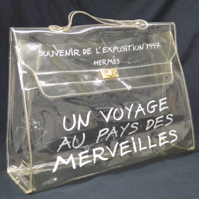 Hermes Vinyl Kelly Beach Handbag SOUVENIR DE L'EXPOSITION 1997 AK38219e - Image 1 of 4