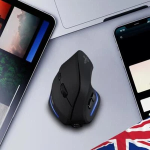 Vertical Wireless Mouse Bluetooth-Compatible +2.4GHz+Wired Rechargeable 4800 DPI - Picture 1 of 10
