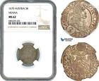 AJ323, Austria, Leopold I, 3 Kreuzer 1670, Vienna Mint, Silver, NGC MS62