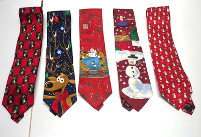 5 Christmas Neckties- Hallmark, Save the Children, Noel- Teacher ties - Image 1 of 4