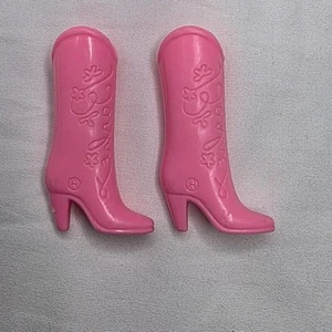 Vintage Barbie Pink Cowgirl Western Plastic Boots - Picture 1 of 4