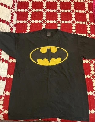 Camiseta De Colección Batman XL 1990 Logo GIGANTE Etiqueta Doble Cara Foto 1 de 4
