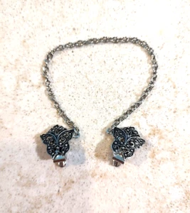 Butterfly Silvertone Sweater clip 7.5" butterfly clip on each side Vintage - Picture 1 of 6