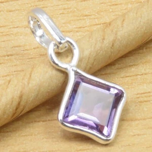 AMETHYST Pendant 0.7" 925 Solid Stamp Sterling Silver Women's Jewelry Target - Picture 1 of 2