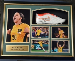 SAM KERR SIGNED AND FRAMED NIKE BOOT MATILDAS - Picture 1 of 2