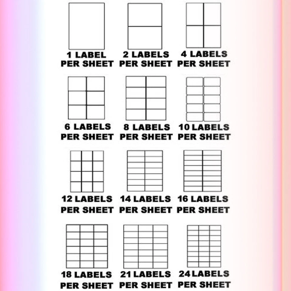 LABELS - A4 SELF ADHESIVE STICKY ADDRESS LABEL PRINTER INKJET LASER COPIER