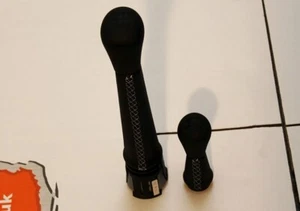 Pair gear/ transfer stick knobs WS black leather TDCI Fits Land Rover Defender - Picture 1 of 7