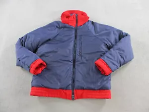 VINTAGE CB Sports Jacket Adult Medium Blue Red Goretex Reversible Insulated Hood - Picture 1 of 10