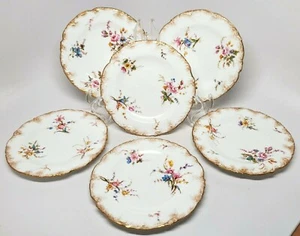 Royal Crown Derby - Set of 6 Aesthetic Floral Gilt Bread Plates - 1891 - England - Picture 1 of 11