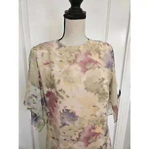 VTG Ursula of Switzerland Tiered flutter Floral Artistic Dress, women's 5/6 - Picture 1 of 12