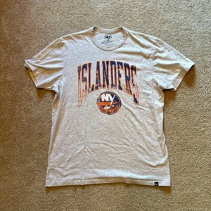 47 Brand New York Islanders T-Shirt Mens Large Gray Short Sleeve NHL (L) - Picture 1 of 2