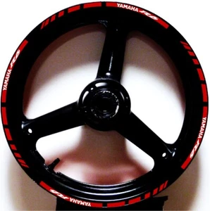 RED WHITE GP STYLE CUSTOM RIM STRIPES WHEEL DECALS TAPE STICKERS YAMAHA YZF R6 - Picture 1 of 3