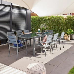 Mesa de Jardín Balcón Mesa de Vidrio Placa Extensible Jardín Antracita - Imagen 1 de 11