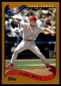 2002 Topps Baseball Card Randy Wolf AA Philadelphia Phillies #221