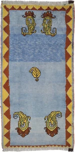 Gabbeh Teppich Orient Perser Rug Loribaft Blau Schurwolle Boteh Naturfarben Deko - Picture 1 of 1