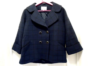 Darling Lovely Navy Blue x Black Check Jacket #ListingsInLights - Picture 1 of 4