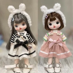 Juguetes para niños Mini 1/8 BJD Muñeca 6" Niña Muñeca con Vestido Maquillaje Facial Peluca Conjunto Completo - Imagen 1 de 3