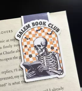 Salem Book Club Magnetic Bookmark Book Lover Bookish Art Reader Gift Halloween - Picture 1 of 1