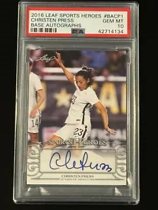 2016 Leaf Sports Heroes Base Autograph Christen Press PSA GEM MINT 10 (pop:2) - Bild 1 von 2