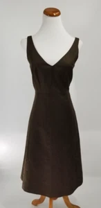 Vestido J CREW Talla 6 Lyndsey Marrón Profundo Algodón Cady Nuevo Sin Faja - Imagen 1 de 5