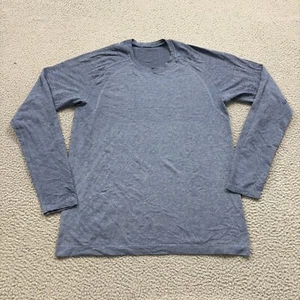 Lululemon Shirt Mens Medium Blue Long Sleeve Metal Vent Tech Performance Stretch - Picture 1 of 12