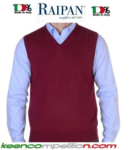 RAIPAN MAGLIA GILET UOMO PULLOVER SMANICATO MISTO LANA MADE IN ITALY VARI COLORI - Foto 1 di 11