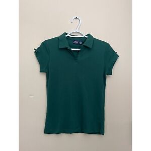 NWT IZOD Girls Large Approved Schoolwear Green Short Sleeve Polo Shirt School