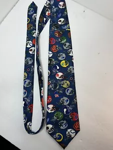 Vintage NFL Football All Teams Necktie Logo Helmets Blue - Picture 1 of 6