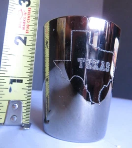 VINTAGE Dot-Embossed State of Texas Bronze-Toned Glass Shot Glass - Picture 1 of 12