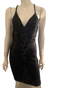 Baccio Couture All Seasons Luz Metallic Träger Cocktail Partys Pencil Kleid M - Bild 1 von 14