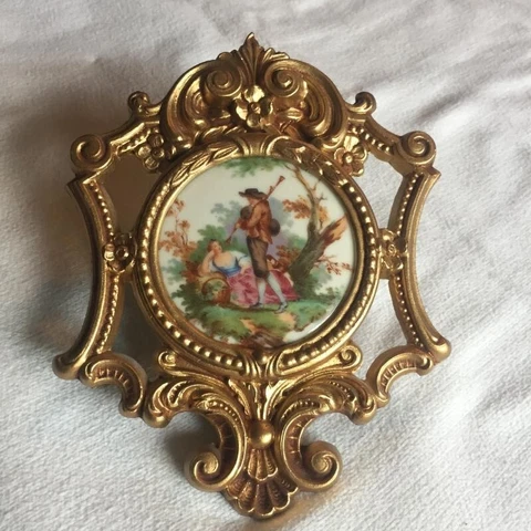 Vintage Victorian Scene Porcelain Cameo Wall Frame  S.D.Baker Corp  SAMSON CHINA Cover