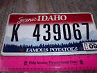 2011 Idaho LICENSE PLATE, K 439067, famous Potatoes, mtn scene, cool collectible