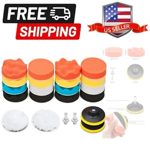 3" Foam Wool Polishing Pad Kit 22 PCS, Buffing Drill Set for Car Detailing - Picture 1 of 11