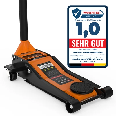 Rangierwagenheber 3T Wagenheber hydraulisch Autoheber 75-505mm 2x Gummiauflage - Bild 1 von 4