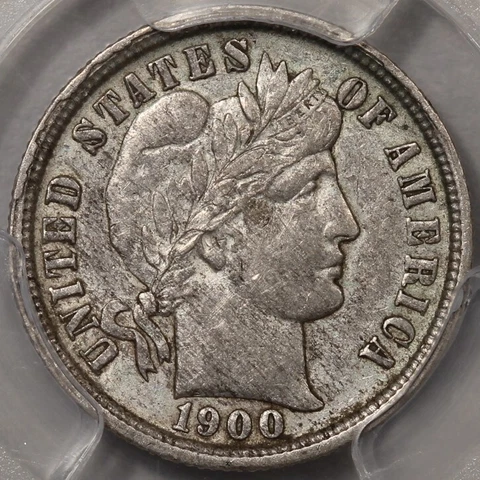 1900-O Barber Dime PCGS AU-53 (From New 13 Piece Lot!) Cover
