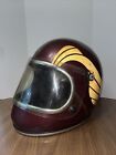 Rare Vintage 70’s Arthur Fulmer AF50 Helmet / Maroon / Ram Horns 7 3/8”-7 1/2”