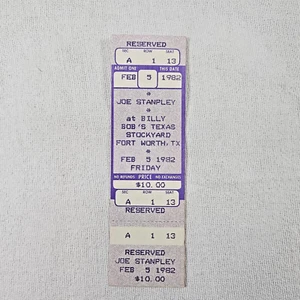 Joe Stanpley @ Billy Bob's TX Feb 5, 1982 Reserved Ticket Fort Worth Stockyards - Picture 1 of 2