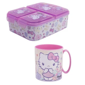 Juego de almuerzo Hello Kitty 2 piezas lata de pan con 3 cámaras vaso 350 ml - Imagen 1 de 6