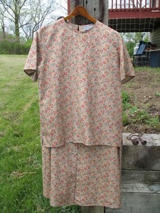 Leilei two piece  SILK  printed Womens top and skirt set  size Medium EUC - Picture 1 of 8