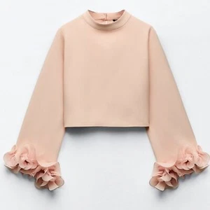 Top ZARA 1971-161 con mangas con volantes plisadas - Imagen 1 de 15