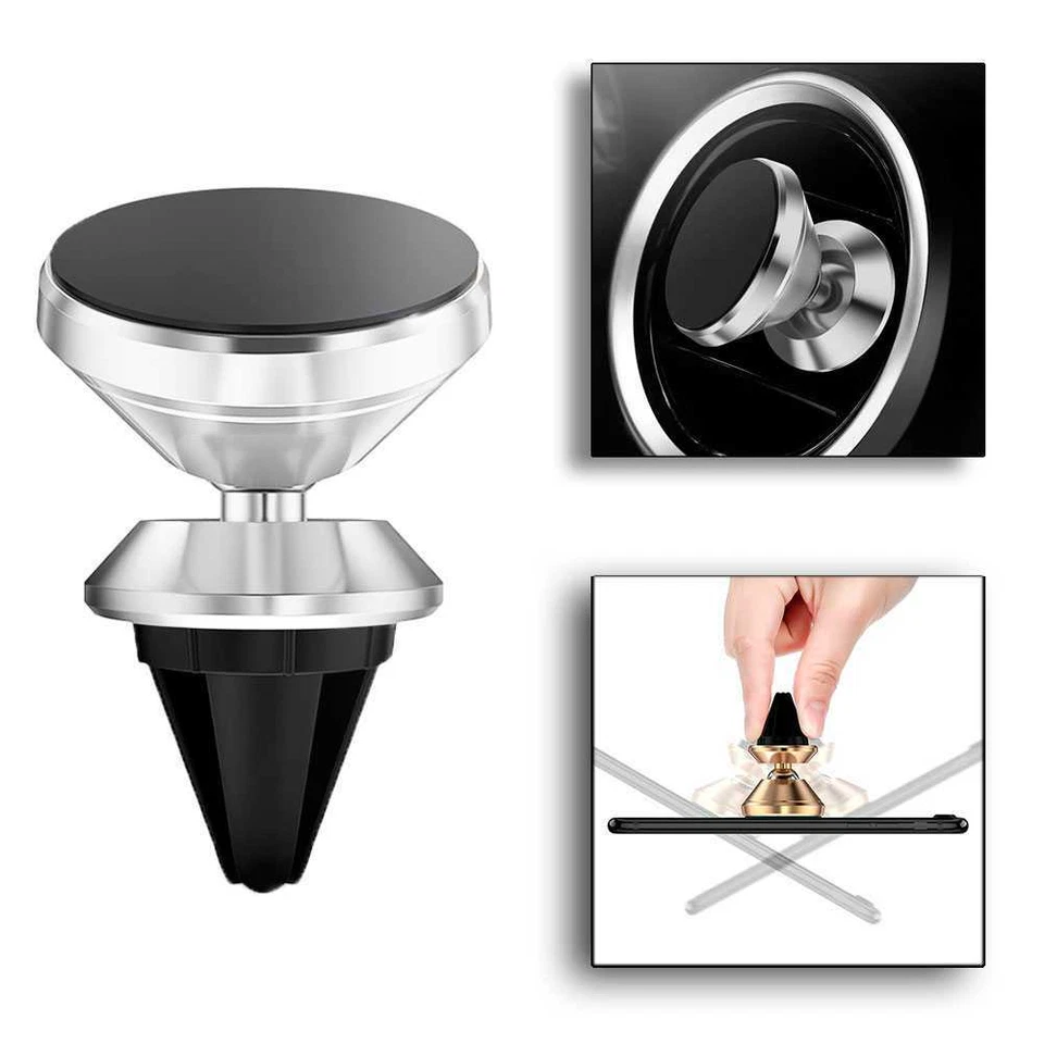 Supporto magnetico 360 auto bochette aria universale per porta cellulare Argento - Immagine 1 di 1